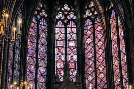 The Sainte Chapelle Holy Chapel in Paris, France. The Sainte Chapelle is a royal medieval Gothic...