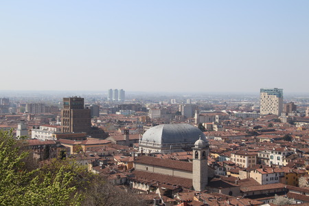 aerial view of Brescia, city in northern Italyのeditorial素材