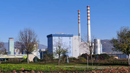 Waste to energy plant in Brescia, in north Italyの写真素材
