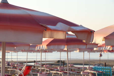Martinsicuro beach on the Adriatic sea in Italyの写真素材
