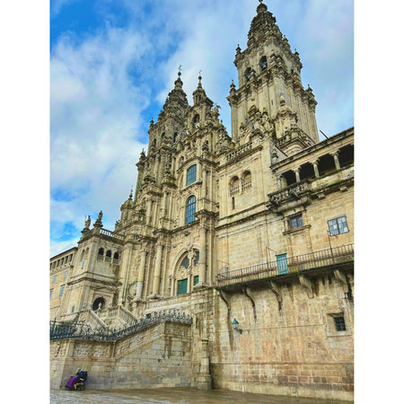 View of the Cathedral of Santiago de Compostela, Galicia, Spain