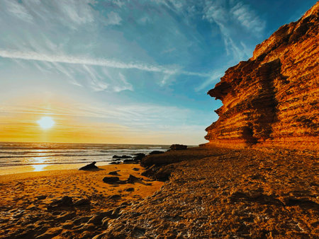 Sunset over the Atlantic Ocean in Morocco