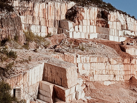 marble quarries in Botticino, Brescia, Italyの写真素材