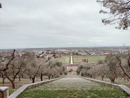 View of the city in a cloudy dayの写真素材