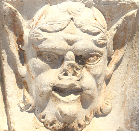 Sculpture in the ancient city of Botticinoの写真素材