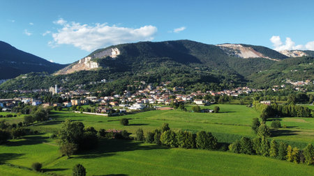 panoramic view of the village of Brescia, Italy