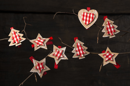 Christmas decoration over dark backgroundの写真素材
