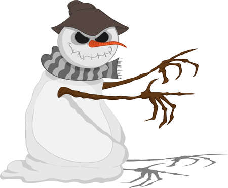 A threatening Jack Frost reaches out with its twigs to catch someone のイラスト素材