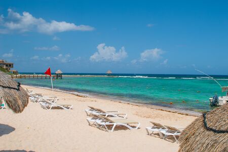 Shot of the Tulum seascape, in the Mexican Yucatan peninsulaの写真素材