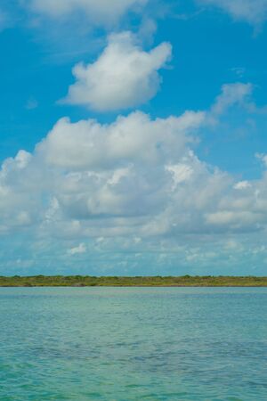 Clouds and sea in the biosphere of Sian Ka'an nature reserveの写真素材