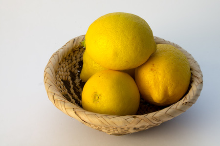 Basket of lemonsの写真素材