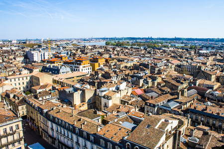 aerial view of the city of Bordeaux in franceの写真素材