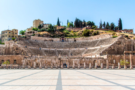 View of the Roman Theater in Amman, Jordanの写真素材