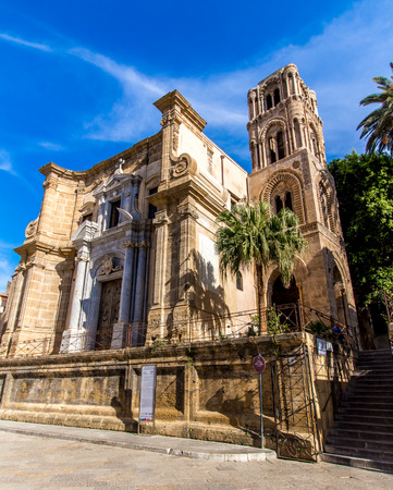 The church of Santa Maria dell'Ammiraglio, commonly called the Martorana, in Palermo, Italyのeditorial素材