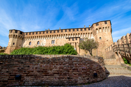 The Gradara Castle, a medieval fortress located in the town of Gradara, Marche, in Italy.のeditorial素材