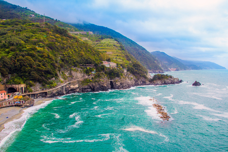 Monterosso al Mare, one of the five famous coastal village in the Cinque Terre National Park, Liguria, Italyのeditorial素材
