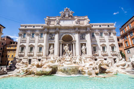 The Trevi Fountain in Rome, Italy, one of the most famous fountains in the world.のeditorial素材