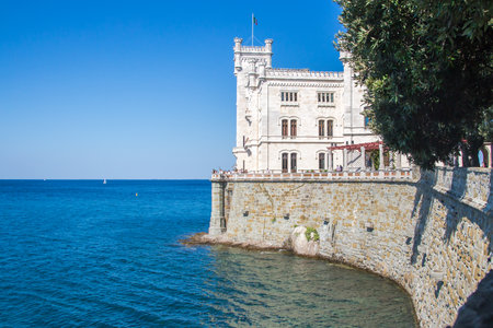 View of The Miramare Castle in Trieste, Italyのeditorial素材