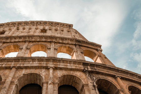 View of Colosseum in Rome, Italy, Europe.の写真素材