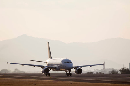 Avion on airport runway