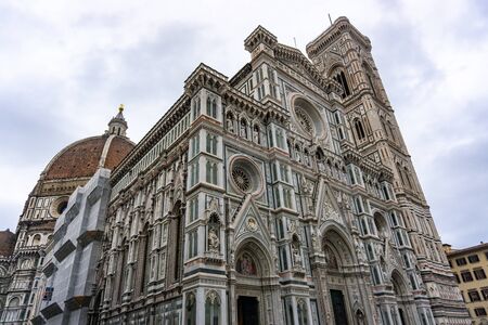Cathedral of Saint Mary of the Flower, called Cattedrale di Santa Maria del Fiore in Florence Tuscany. Also known Cathedral of Florence or Duomo Di Firenze.の写真素材