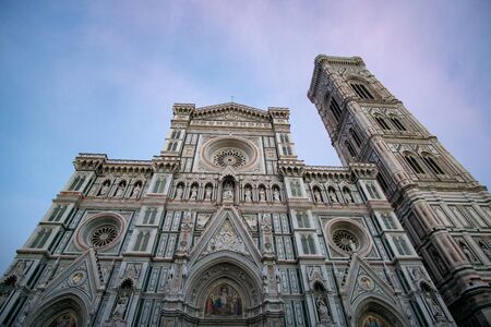 Cathedral of Saint Mary of the Flower, called Cattedrale di Santa Maria del Fiore in Florence Tuscany. Also known Cathedral of Florence or Duomo Di Firenze.の写真素材