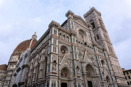 Cathedral of Saint Mary of the Flower, called Cattedrale di Santa Maria del Fiore in Florence Tuscany. Also known Cathedral of Florence or Duomo Di Firenze.の写真素材