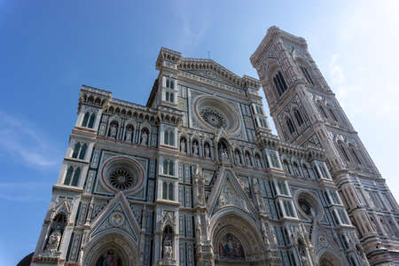 Cathedral of Saint Mary of the Flower, called Cattedrale di Santa Maria del Fiore in Florence Tuscany. Also known Cathedral of Florence or Duomo Di Firenze.の写真素材