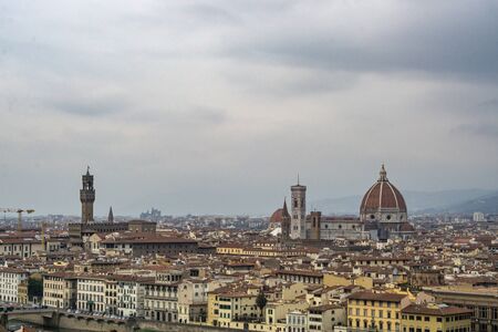 Cathedral of Saint Mary of the Flower, called Cattedrale di Santa Maria del Fiore in Florence Tuscany. Also known Cathedral of Florence or Duomo Di Firenze.の写真素材