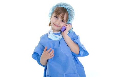 a doctor call for an urgency on telephoneの写真素材