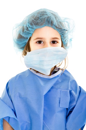 child doctor in surgeon uniformの写真素材