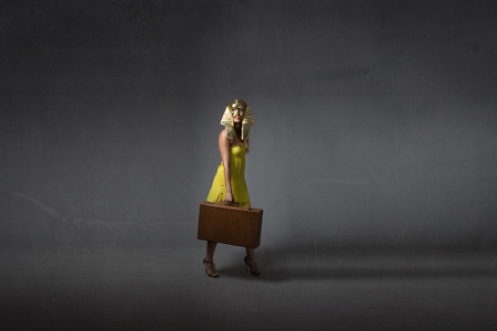 emigration concept for egyptian legend, dark backgroundの写真素材