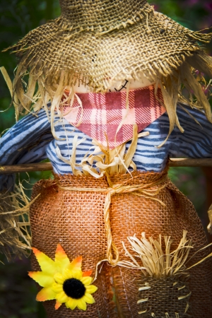 scarecrow in a garden in Asturias, Spainの写真素材
