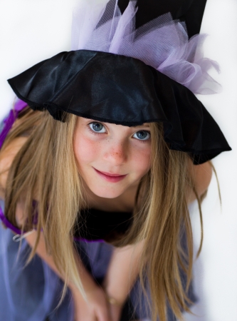 little witch in haloween partyの写真素材