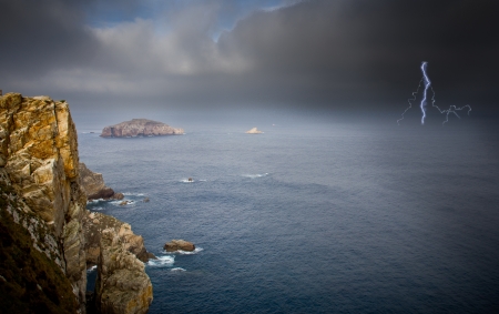 coastal landscape in the north of Spainの写真素材
