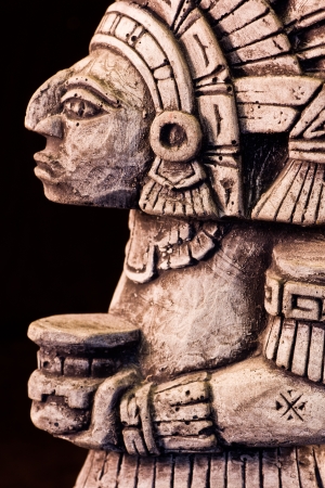 little detail of a mayan sculptureの写真素材