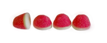 group of jellies isolated on whiteの写真素材