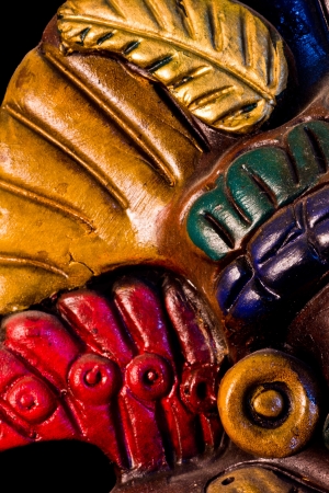 little detail of a mayan sculptureの写真素材