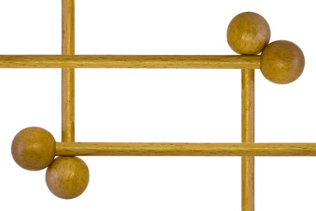 wooden drumsticks isolated on whiteの写真素材
