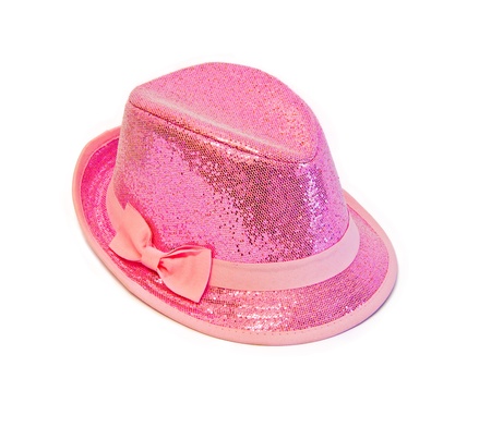 party pink hat isolated on whiteの写真素材
