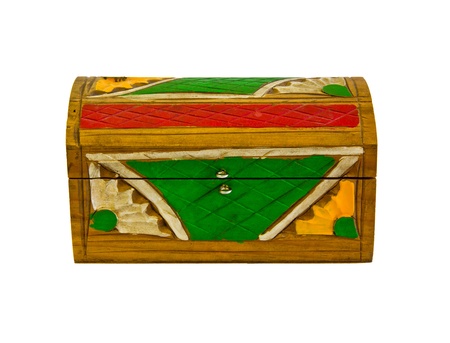 painted wooden box isolated on white