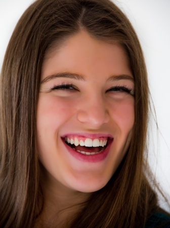 portrait of a young brown hair girlの写真素材