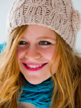 portrait of a young redhead girlの写真素材