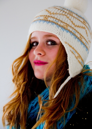 portrait of a young redhead girlの写真素材