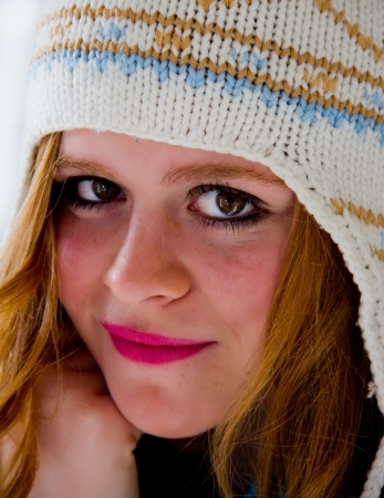 portrait of a young redhead girlの写真素材