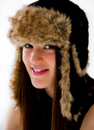 portrait of a young brown hair girlの写真素材