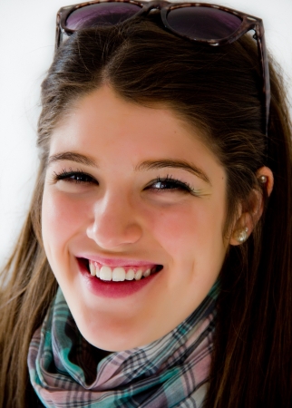 portrait of a young brown hair girlの写真素材