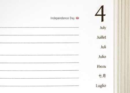 open diary for the July 4th pageの写真素材