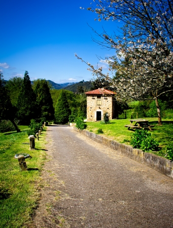 stone cottage in the north of Spainの写真素材