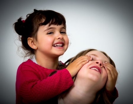 portrait of two little girlsの写真素材
